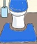 ブルーのトイレカバートイレマット