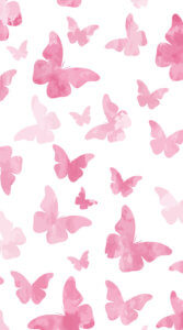 淡い薄いピンクと濃いピンクの2色のみで描かれた濃淡が美しい蝶々のイラスト待受