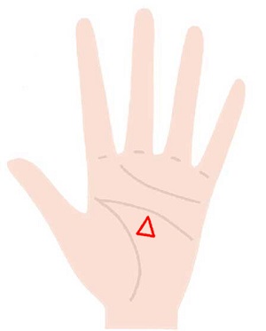 火星平原（手の平の真ん中）にある三角紋
