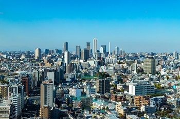 空から東京都内を撮影した風景