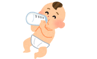 赤ちゃんがミルクを飲むイラスト