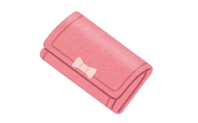 ピンク色の財布のイラスト