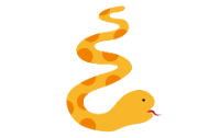 黄色の蛇のイラスト