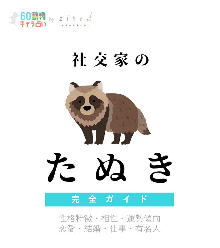 社交家のたぬきの特徴 動物キャラ占い Zired