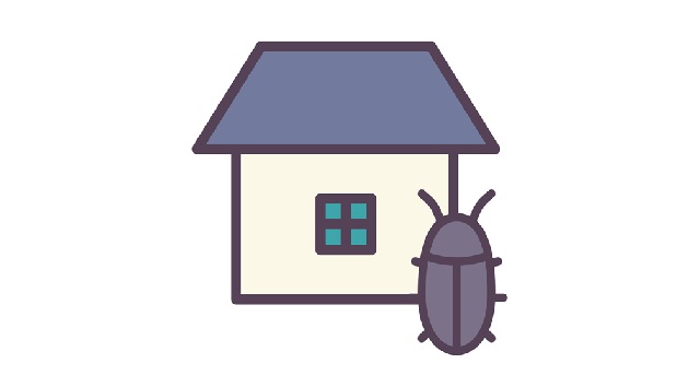 ゴキブリと家のイラスト