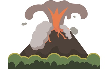 火山の噴火のイラスト