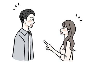 男女が再会するイラスト