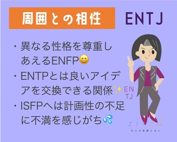 ENTJとの相性のポイント