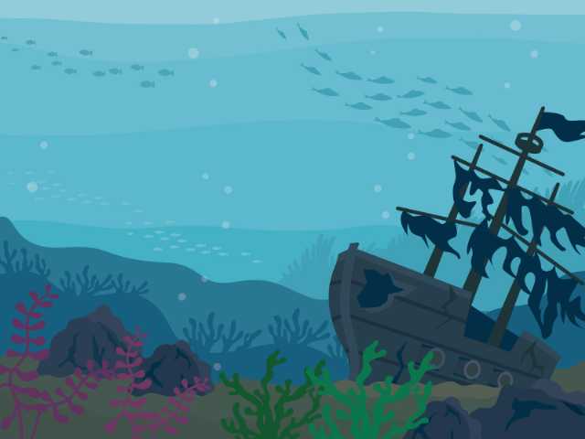 沈没船のイラスト