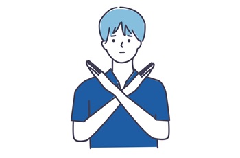 バツサインの男性のイラスト