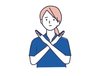 バツサインの女性のイラスト