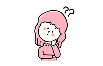 首をかしげる女性のイラスト