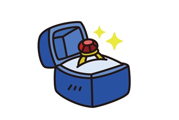 箱に入った指輪のイラスト