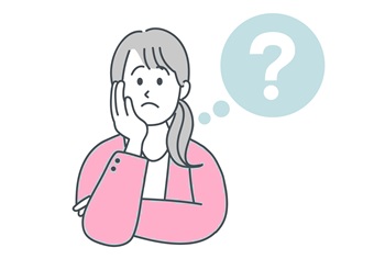 悩む女性のイラスト