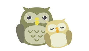 二匹のふくろうのイラスト